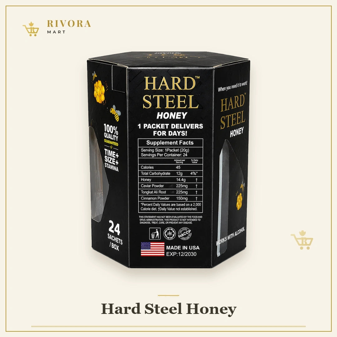 Hard Steel Honey – Premium Honey Sachets | 24 Single-Serve Packs