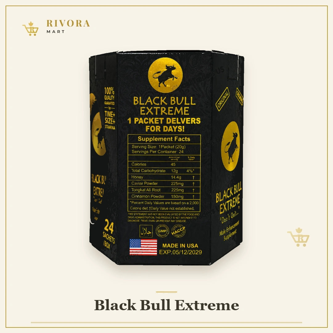 Black Bull Extreme Honey – Premium Honey Sachets | 24 Pack